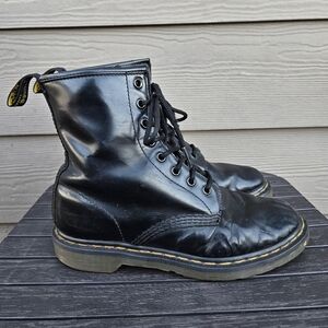 Dr. Martens 1460 Combat Boots Pascal Black Womens US Size 8 Lace Up Classic Doc